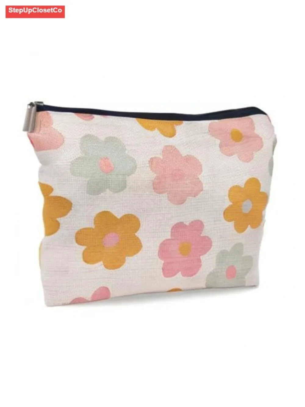 Retro Groovy Daisy Flowers Makeup Bag Cosmetic Case Zipper Pouch Toiletry
